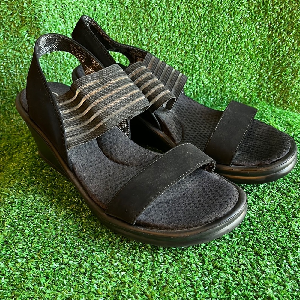 Skechers Cali Memory Foam Open Toe Elastic Strap … - image 1